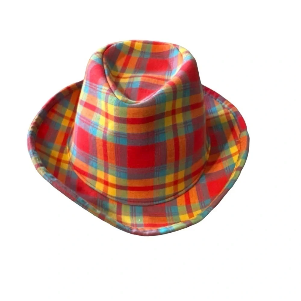 Elope Orange plaid Fedora toddler hat